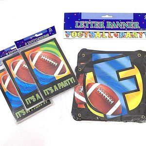 Football Party Invitations and Banner 3 Packages Of 8 Invitations Bowl Playoffs